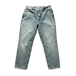 Good American Good Girlfriend Petite Jeans Straight Fit Size 8/29 Blue Denim